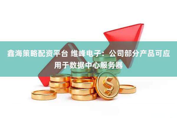 鑫海策略配资平台 维峰电子：公司部分产品可应用于数据中心服务器