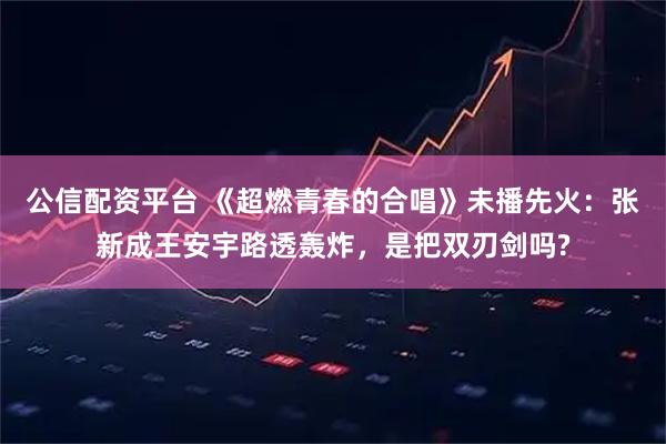 公信配资平台 《超燃青春的合唱》未播先火：张新成王安宇路透轰炸，是把双刃剑吗?